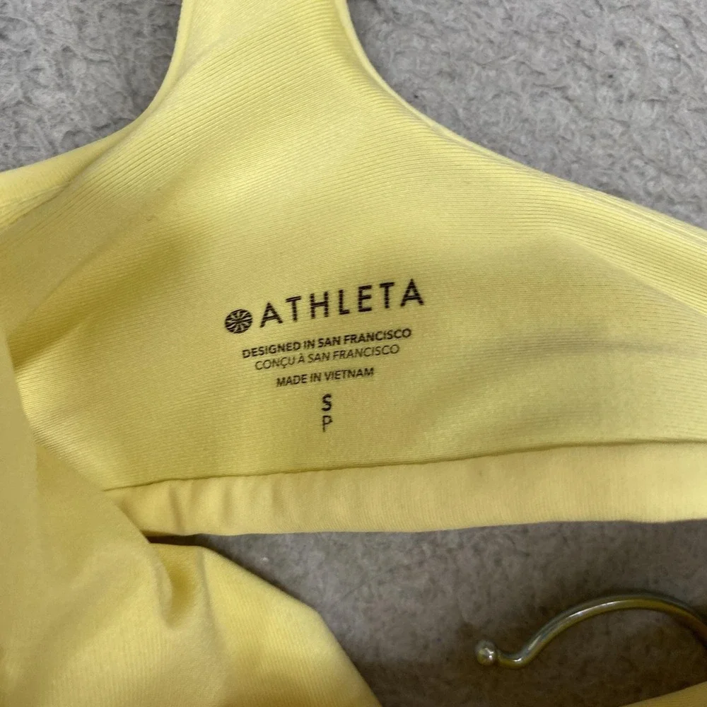 Athleta Bikini Set Womens Small Butter Yellow High Waisted 2 Piece Swim Beach